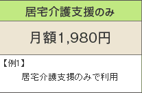 居宅介護支援のみ 月額1,980円 例1)居宅介護支援のみで利用