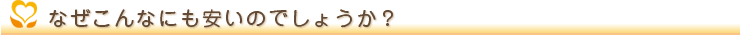 なぜこんなにも安いのでしょうか？
